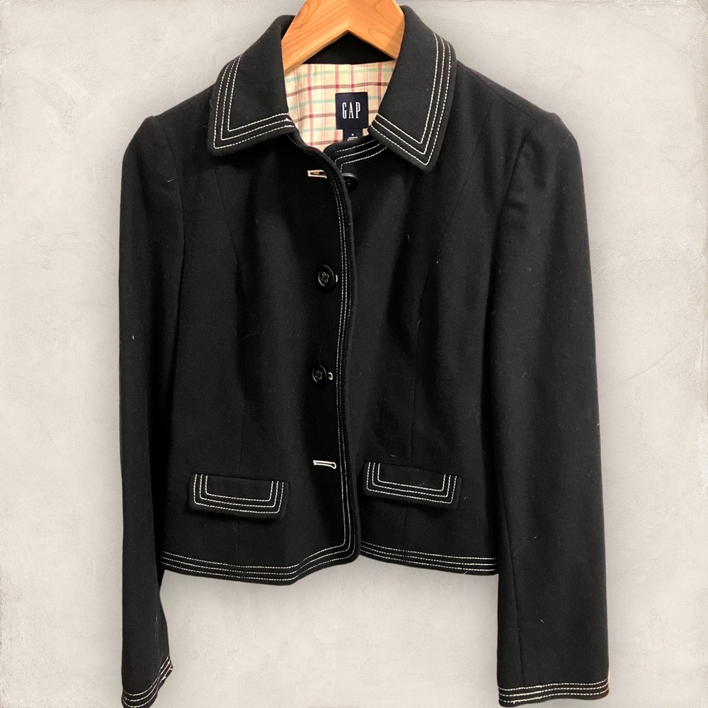 Gap Small wool blend pea coat style blazer GUC
